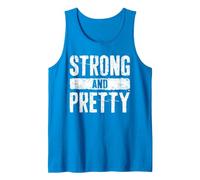 Strong and Pretty Shirt Men Women Strongman Gym Workout Tank Top, Men, Sapphire Blue, Small