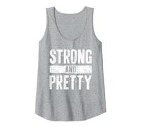Strong and Pretty Shirt Men Women Strongman Gym Workout Tank Top, Women, Heather Grey, Large