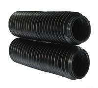 Strong and Stretchable Motorcycle Front Fork Rubber Gaiters Boots Pair with 3 Pleats and Bottom Vent to Prevent Pressure Build Up for CQR