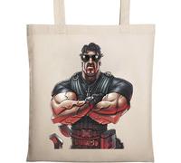 Strong arms Man Gym King Natural Ecological Cotton Tote Bag Beige