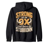 Strong As An Ox And Twice As Stubborn Funny Ox Saying Zip Hoodie