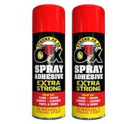 Strong As An Ox Extra Strong Spray Adhesive 500 ml - Heavy Duty Multi-Purpose Contact Glue Spray, Ideal for Carpets, Foam, Underlay, Upholstery, & Crafts (2)