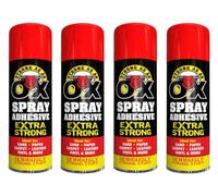Strong As An Ox Extra Strong Spray Adhesive 500 ml - Heavy Duty Multi-Purpose Contact Glue Spray, Ideal for Carpets, Foam, Underlay, Upholstery, & Crafts (4)