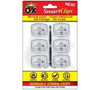Strong as an Ox SmartClips Large Self Adhesive Transparent Clips, Pack of 6