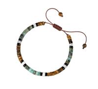 'Strong As Fuck' Motivational Bracelet, Natural Turquoise Beaded Bracelet, Adjustable Natural Bead Wrap Bracelets for Women (Green)