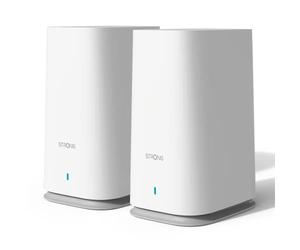 STRONG Atria Wi-Fi Mesh Home Kit 2100, WLAN Amplifier, Repeater, 200 m² Coverage, 2100 Mbit/s, 2.4 GHz + 5 GHz, 3 x Gigabit LAN/WAN Ethernet Ports, White