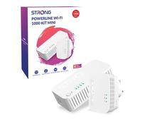 STRONG AV1000 WiFi Powerline Kit, AC750 Powerline WiFi Extender, HomePlug AV2, Plug & Play with Pair Button, Gigabit Ethernet Ports, Power Saving Mode, Ideal for 3D/4K TV and Streaming