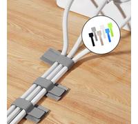 Strong Backing Self Cable Holders Designed to Organize and Secure Cables and Wires in Home, Office, or Workshop Settings (White 10pcs)