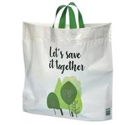 Strong 'Bag for Life' Large Flexi-loop Handle Carriers | 90% Recycled UK Plastic (10 Bags)