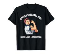 Strong Baseball Mom Loudest Cheers Home Run Vibes Graphic T-Shirt