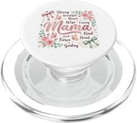 Strong Beautiful Brave Mama Floral Butterfly Design PopSockets PopGrip for MagSafe