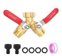 Strong Bidirectional Bronze Hose Splitter Including Rustless Handle and Standard 3/4 Inch Garden Thread Link High Stream Garden Link