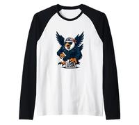 Strong Biker Eagle of Courage and Pride Raglan Baseball Tee