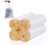 Strong Bin Liners 50-60L Recycled Bin Bags 88 Counts - Swing Pedal Bin Liner Tie Handle Drawstring Unscented White Garbage Bags Trash Bag for Home Office