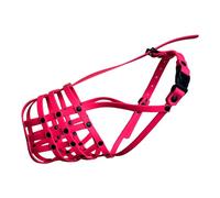 Strong Biothane Dog Muzzle for American Bully XL | Waterproof & Odour-Proof Basket Design | Durable Training Muzzle for Biting & Scavenging (BXL2, Pink)