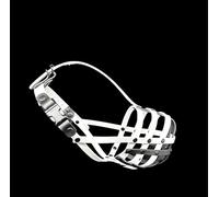 Strong Biothane Dog Muzzle for Staffy & Staffordshire Bull Terrier | Waterproof Easy-Clean Basket Design | Anti-Bite & Scavenging (AS0, White/Black)