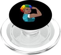Strong Black gay Woman Pride Power PopSockets PopGrip for MagSafe