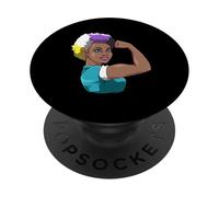 Strong Black nonbinary Woman Pride Power PopSockets Adhesive PopGrip