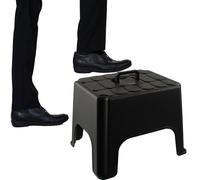 Strong Black Step Stool With Built In Carry Handle Hardwearing Non-Slip Step Up Stool (1)