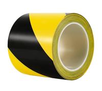 Strong Black & Yellow Caution Tape 300m Long 50mm Wide PVC Warning Tape for Effective Demarcation Substance Resistant