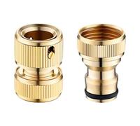 Strong Brass Hose Adapter, General Quick Connection Coupler for Taps, Garden Hoses and Washing Machine Pipes, Brass Hose Connection Adapter