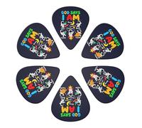 Strong Brave Capable 6 Pack Guitar Picks With Case Colorful Guitar Plectrums Thin Medium Heavy Accessory For Acoustic Ukulele Bass