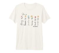 Strong Brave Fearless Loving Kind Beautiful Mom Floral Premium T-Shirt