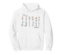Strong Brave Fearless Loving Kind Beautiful Mom Floral Pullover Hoodie