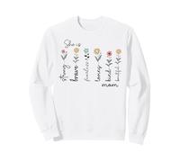 Strong Brave Fearless Loving Kind Beautiful Mom Floral Sweatshirt