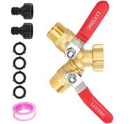 Strong Bronze Garden Hose Y Splitter Including Rustless Handle and Impermeable Washers for Double Water Control High Stream Garden Hose Link