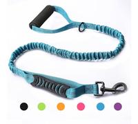 Strong Bungee Shock Absorbing Dog Leash, Tactical Dog Leash Heavy Duty with Comfortable Padded Handle and Highly Reflective Threads for Small Medium and Large Dogs Training and Walking