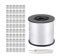 Strong Clear Invisible Hanging Wire, Picture Hanging Wire 200M, 0.6mm Nylon Invisible Hanging String with 120pcs Aluminum Crimping Loop Sleeves and 1pcs Scissor