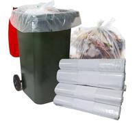 Strong Clear Wheelie Bin Liners Heavy Duty Rubbish Sacks for Big Refuse Bins 240 Litre Refuse Sacks Heavy Duty (20)