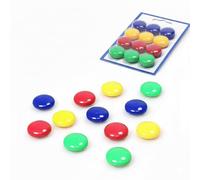 Strong Colorful Magnetic Push Pins - 12 Pack Heavy Duty Fridge Magnets, Multi-Color Round Magnets for Refrigerator, Whiteboard, Office, Locker, Map, and Classroom