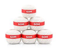 Strong Cotton Twine String Balls - (60M x 6) 360M - Multi Purpose Household 100% Pure Cotton Cord Strings for Crafting, Gift Wrapping, Butchery, Gardening & Packing