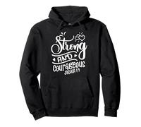 Strong & Courageous Bible Verse Tee For Women Men Christian Pullover Hoodie