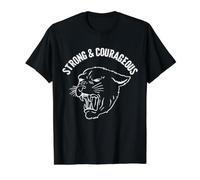 Strong, Courageous, Do Not Be Afraid, JNF, Christian Value Graphic T-Shirt, Men, Black, M