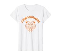 Strong, Courageous, Do Not Be Afraid, JNF, Christian Value Graphic T-Shirt, Women, White, S