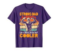 Strong dad Like a Regular dad but Cooler Bodybuilder Gym T-Shirt, Men, Purple, Small