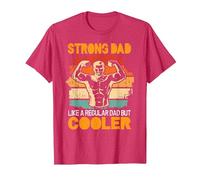 Strong dad Like a Regular dad but Cooler Bodybuilder Gym T-Shirt, Men, Red Heather, Small