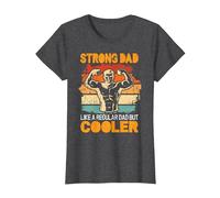 Strong dad Like a Regular dad but Cooler Bodybuilder Gym T-Shirt, Women, Dark Heather Grey, Small