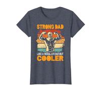 Strong dad Like a Regular dad but Cooler Bodybuilder Gym T-Shirt, Women, Heather Blue, X-Small