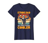 Strong dad Like a Regular dad but Cooler Bodybuilder Gym T-Shirt, Women, Navy Blue, X-Small