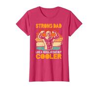Strong dad Like a Regular dad but Cooler Bodybuilder Gym T-Shirt, Women, Red Heather, 3X-Large