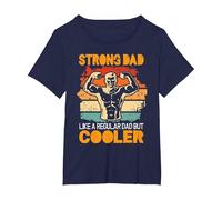 Strong dad Like a Regular dad but Cooler Bodybuilder Gym T-Shirt, Women's Plus, Navy Blue, 1X