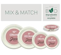 Strong Disposable Plates Made from 100% Sugarcane Bagasse - Mix & Match Sizes 6", 7", 9", 10" Plates & 12oz Bowls - Eco-Friendly Biodegradable Party Plates - Microwave & Freezer Safe - Packs 25-1000