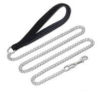 Strong Dog Lead Chain 1.8m Chew Proof Metal Dog Leash 6ft Heavy Duty No Bite Lead for Puppies Small Medium Large Dogs - L: 0.4cm/0.16Inch Width