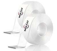 Strong Double Sided Tape Heavy Duty Double Sided Tape for Walls, Clear & Tough Double Sided Mounting Nano Tape, Removable Adhesive Wall Tape for Hanging Picture, Poster, Carpet (20FT)