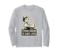 Strong Enough to Save Lives. Vintage Nurse, Bold and Brave. Long Sleeve T-Shirt