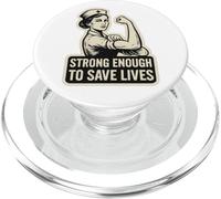 Strong Enough to Save Lives. Vintage Nurse, Bold and Brave. PopSockets PopGrip for MagSafe